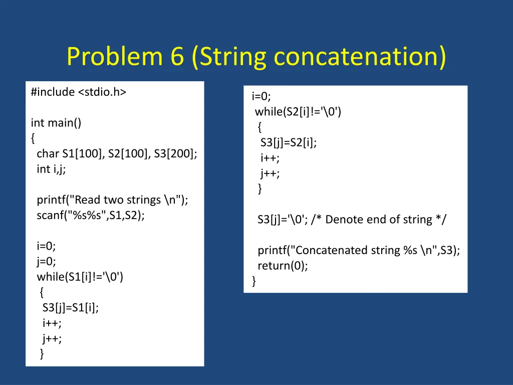 problem 6 string concatenation