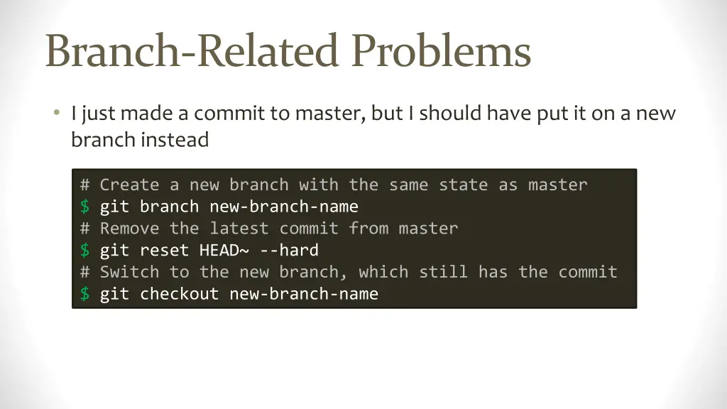 branch related problems