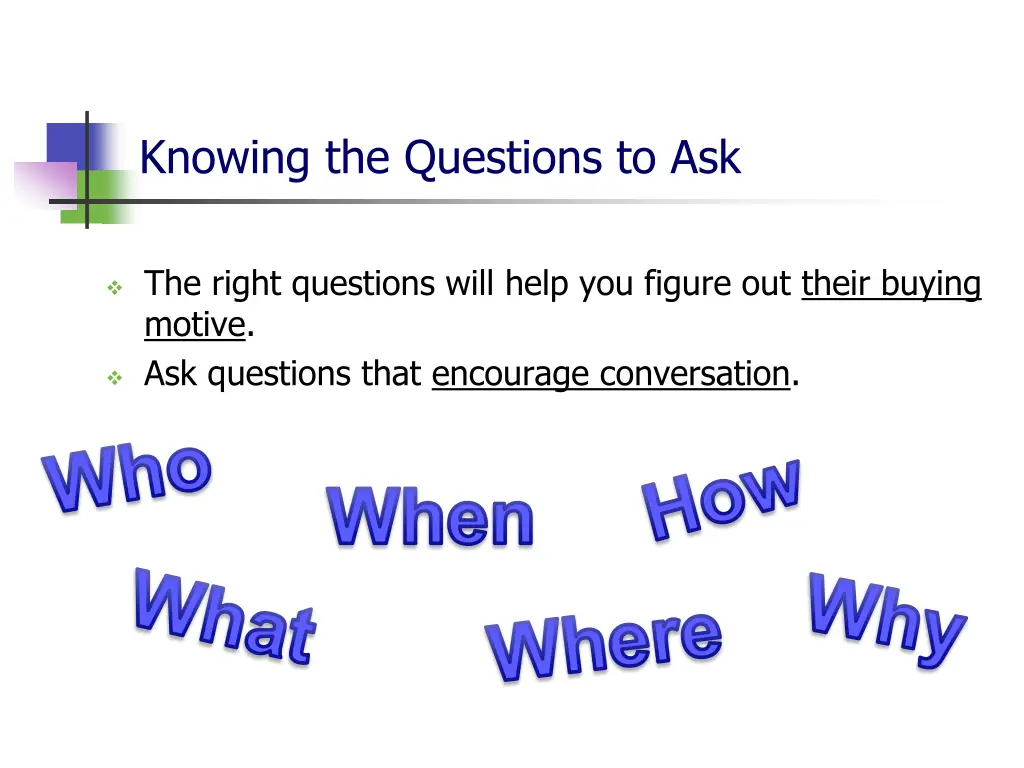 knowing the questions to ask