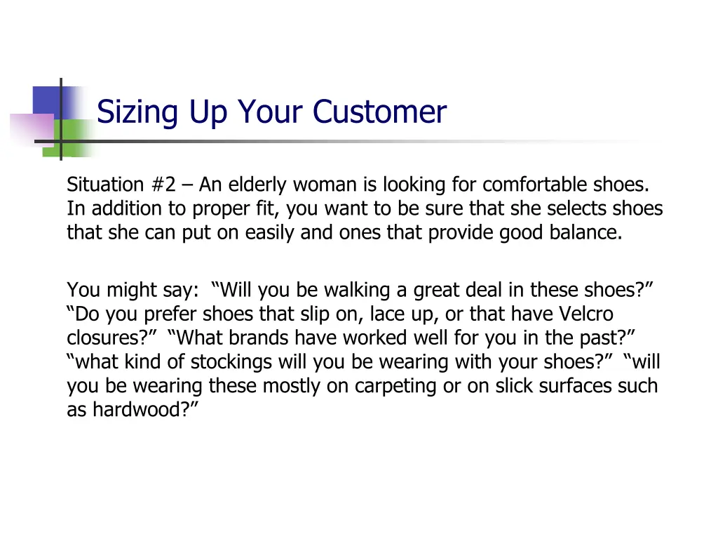 sizing up your customer 2