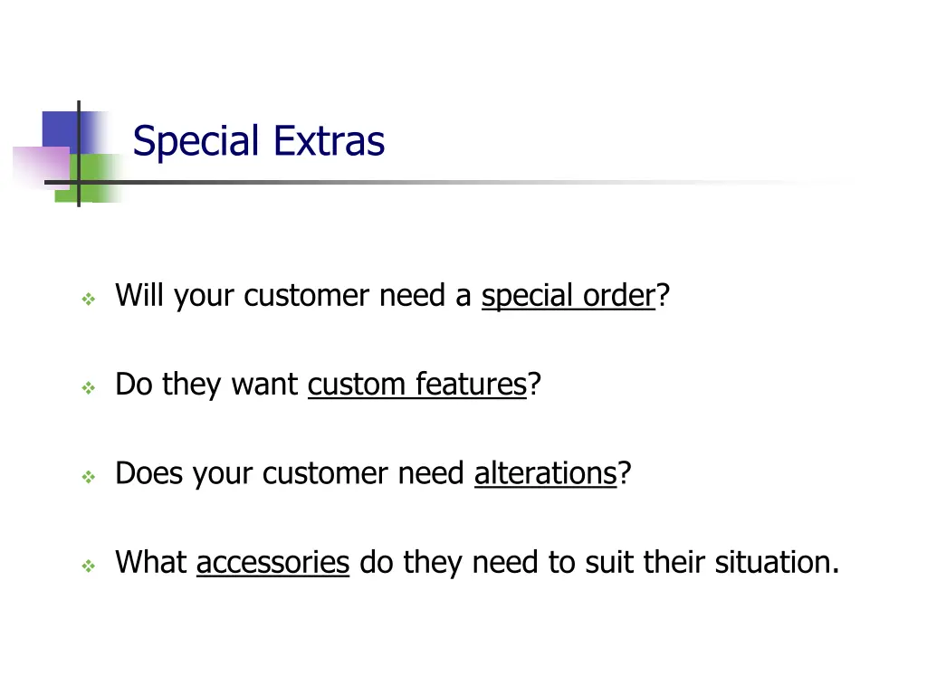 special extras