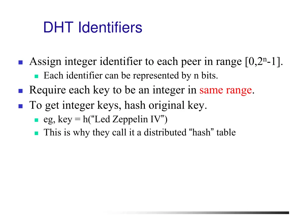 dht identifiers