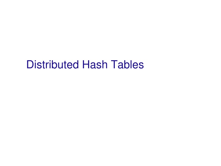 distributed hash tables