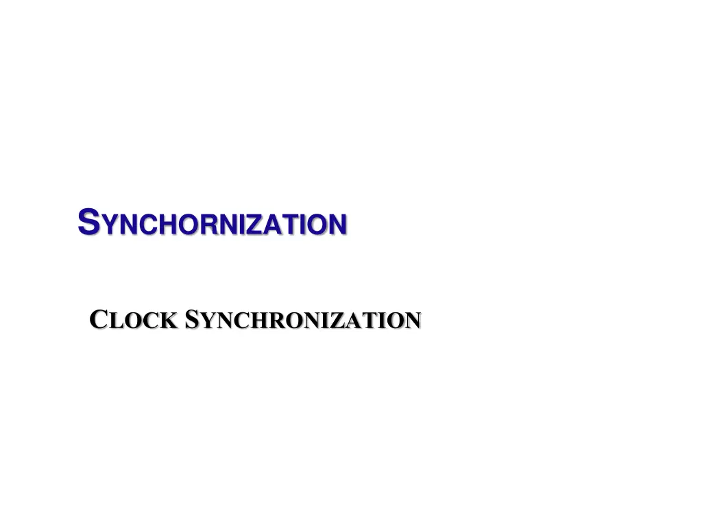 s ynchornization