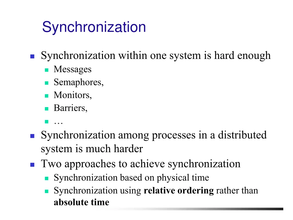 synchronization