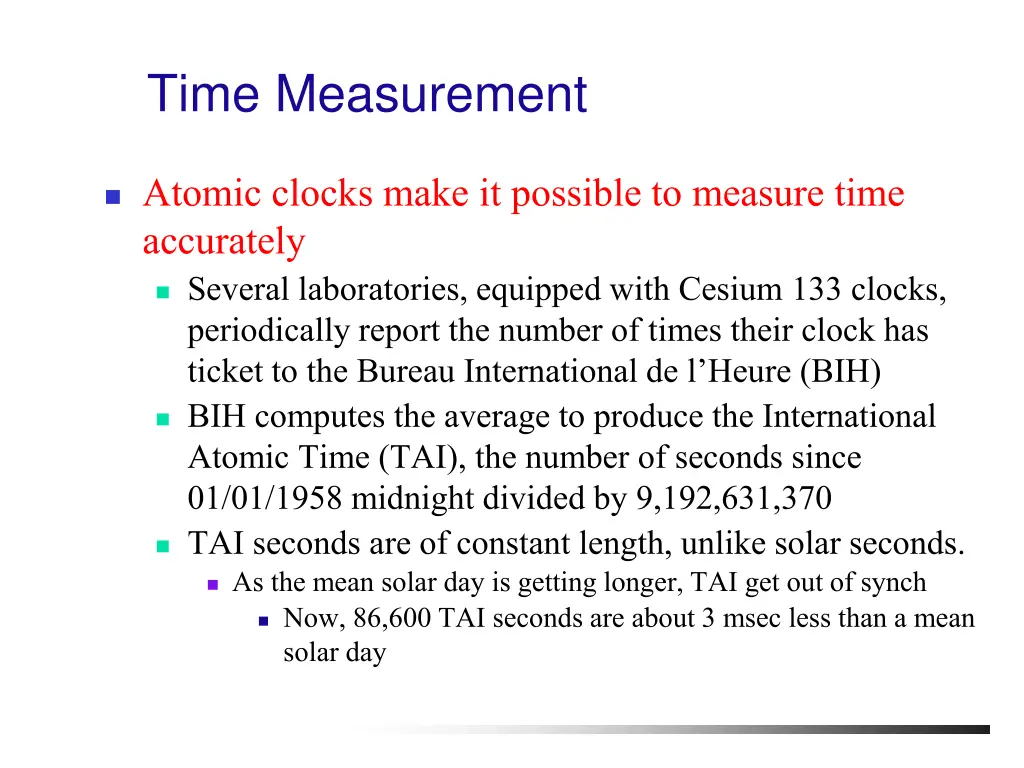 time measurement