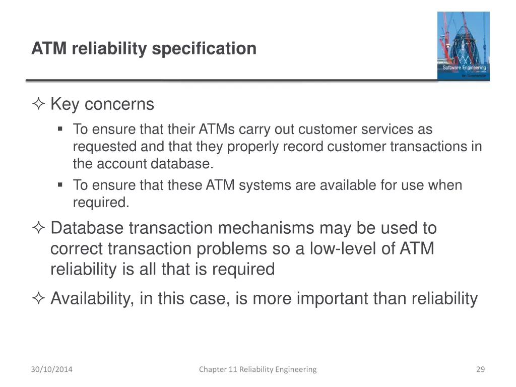 atm reliability specification