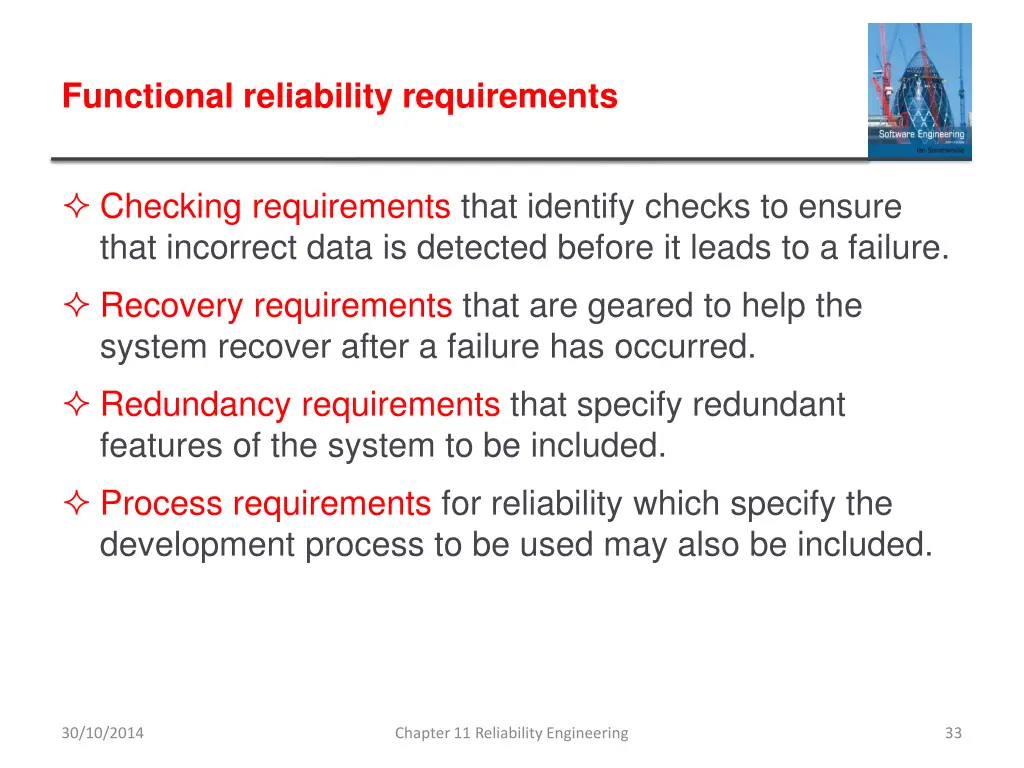 functional reliability requirements