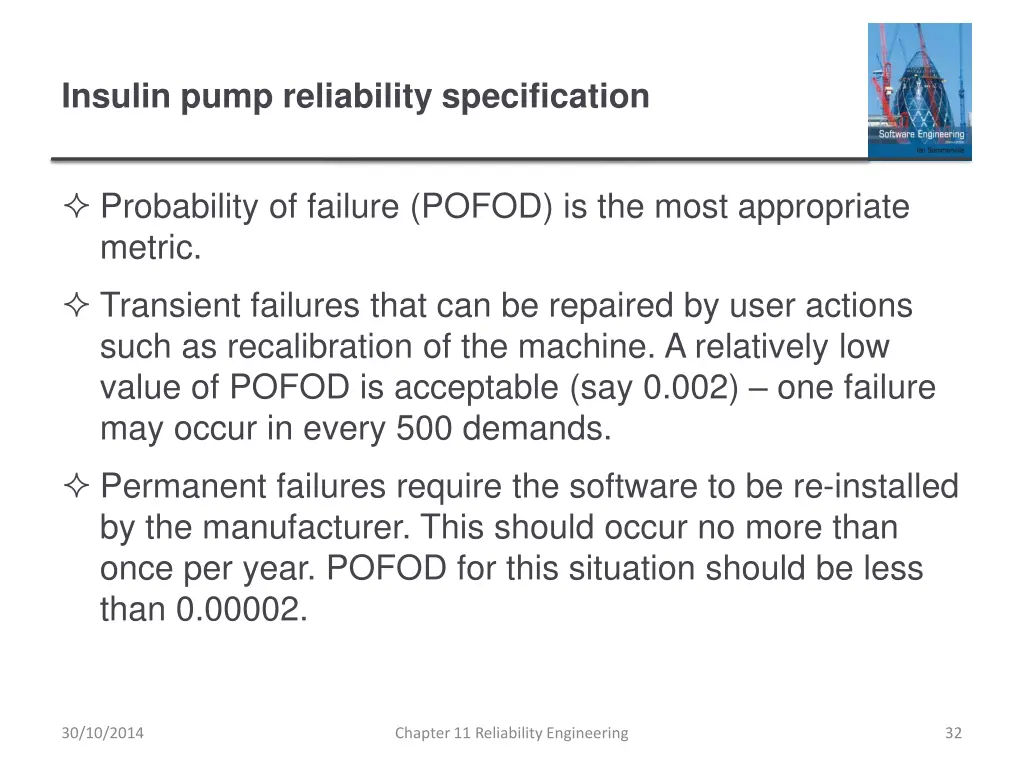 insulin pump reliability specification