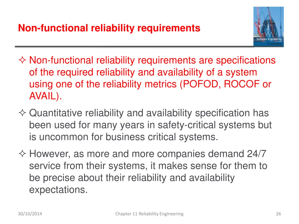 non functional reliability requirements