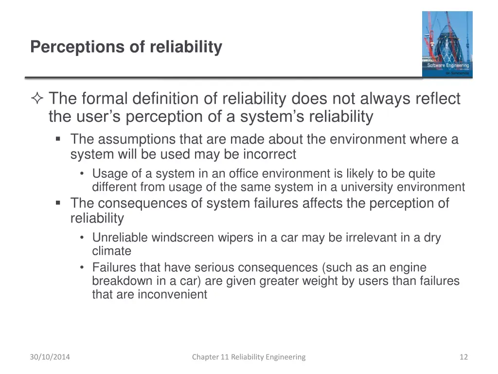 perceptions of reliability