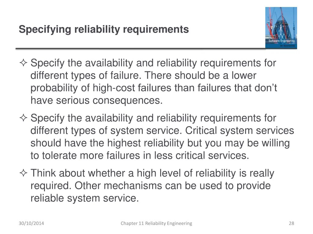 specifying reliability requirements