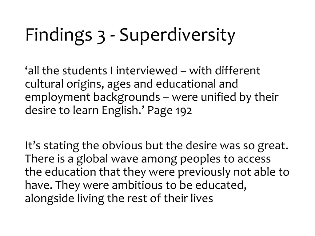 findings 3 superdiversity 1