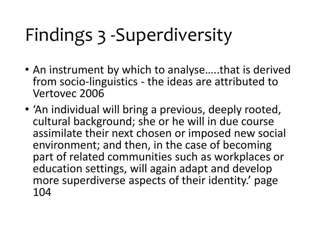 findings 3 superdiversity