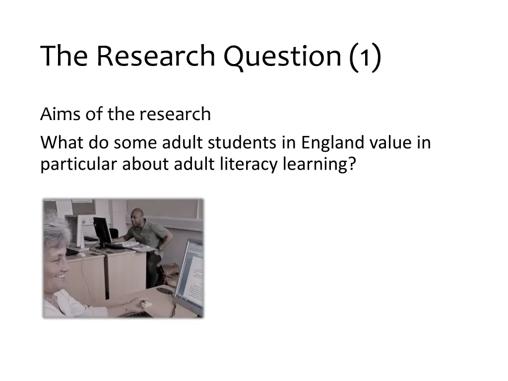 the research question 1