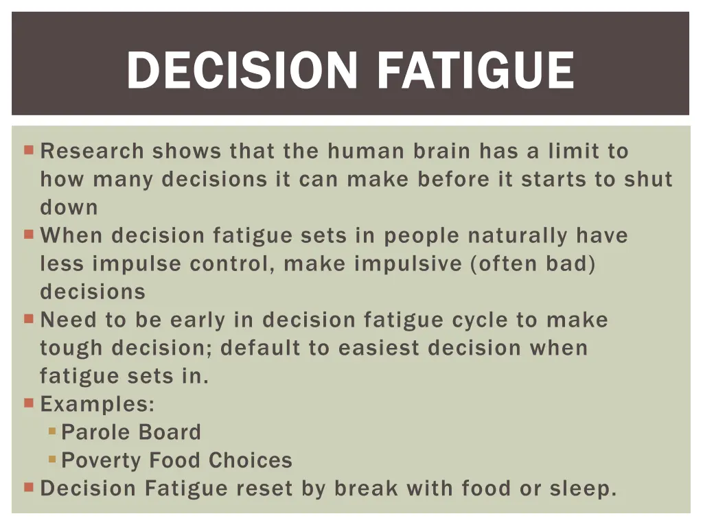 decision fatigue decision fatigue