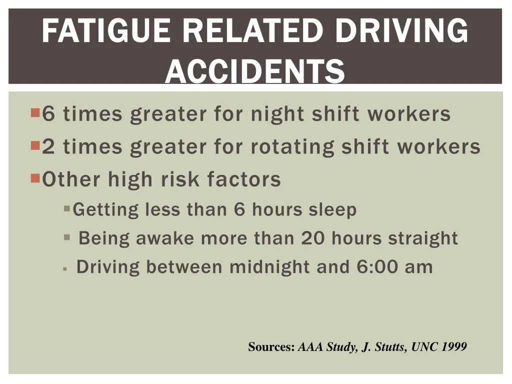 fatigue related driving fatigue related driving