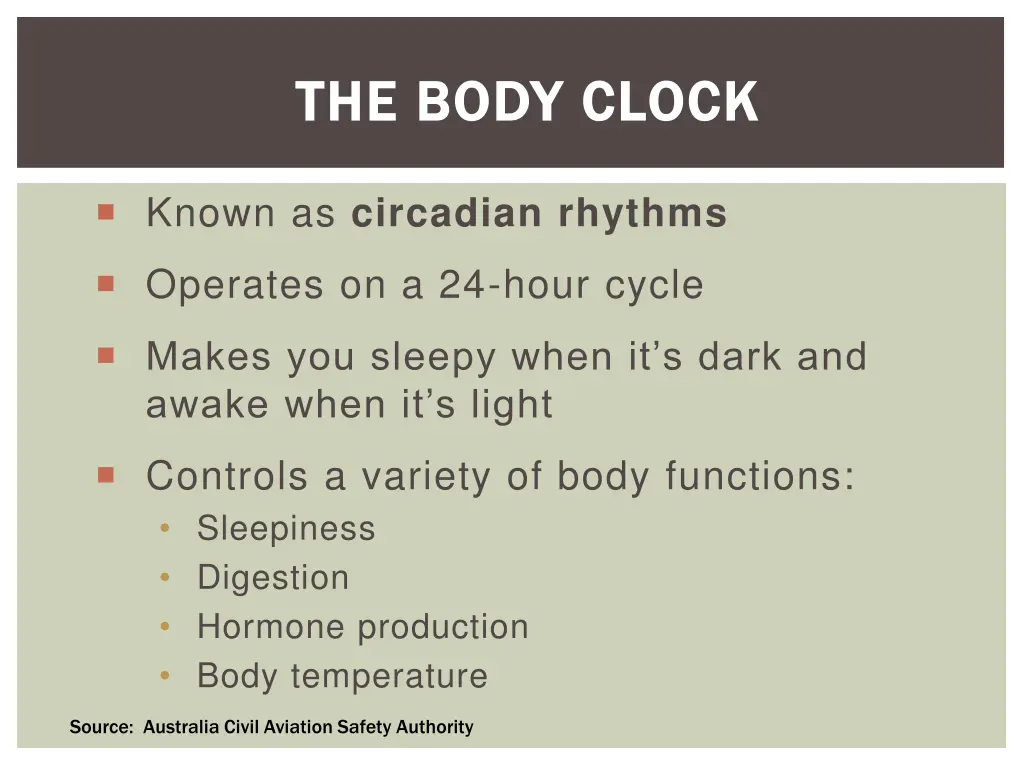 the body clock the body clock