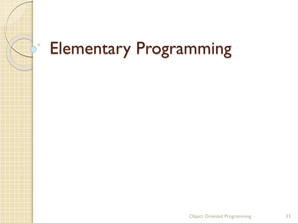 elementary programming