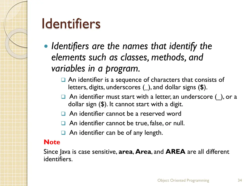 identifiers