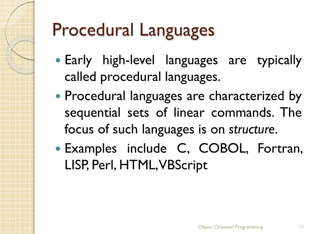 procedural languages