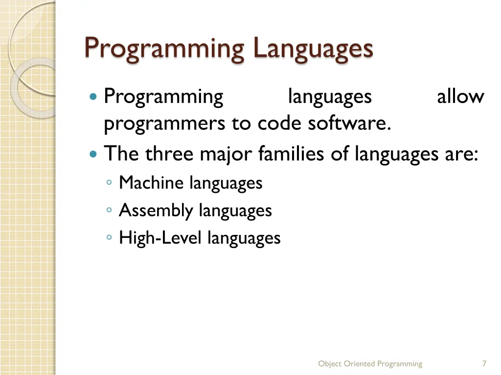 programming languages