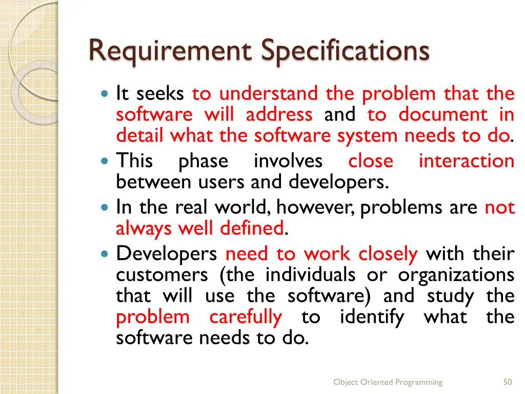 requirement specifications