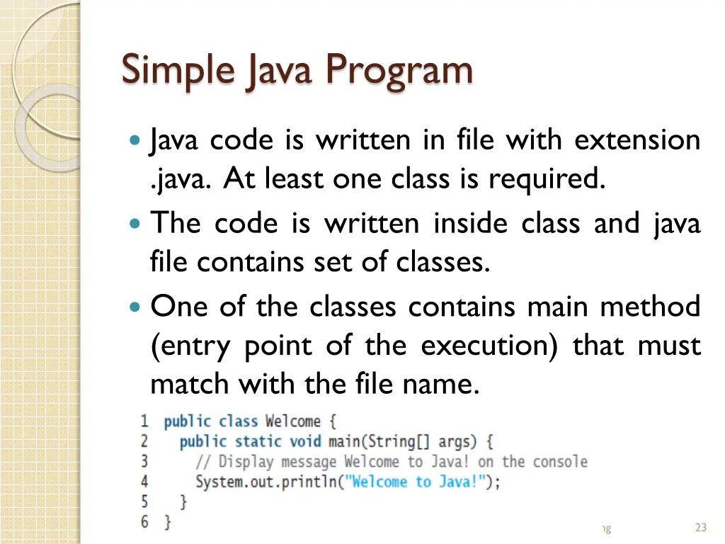 simple java program