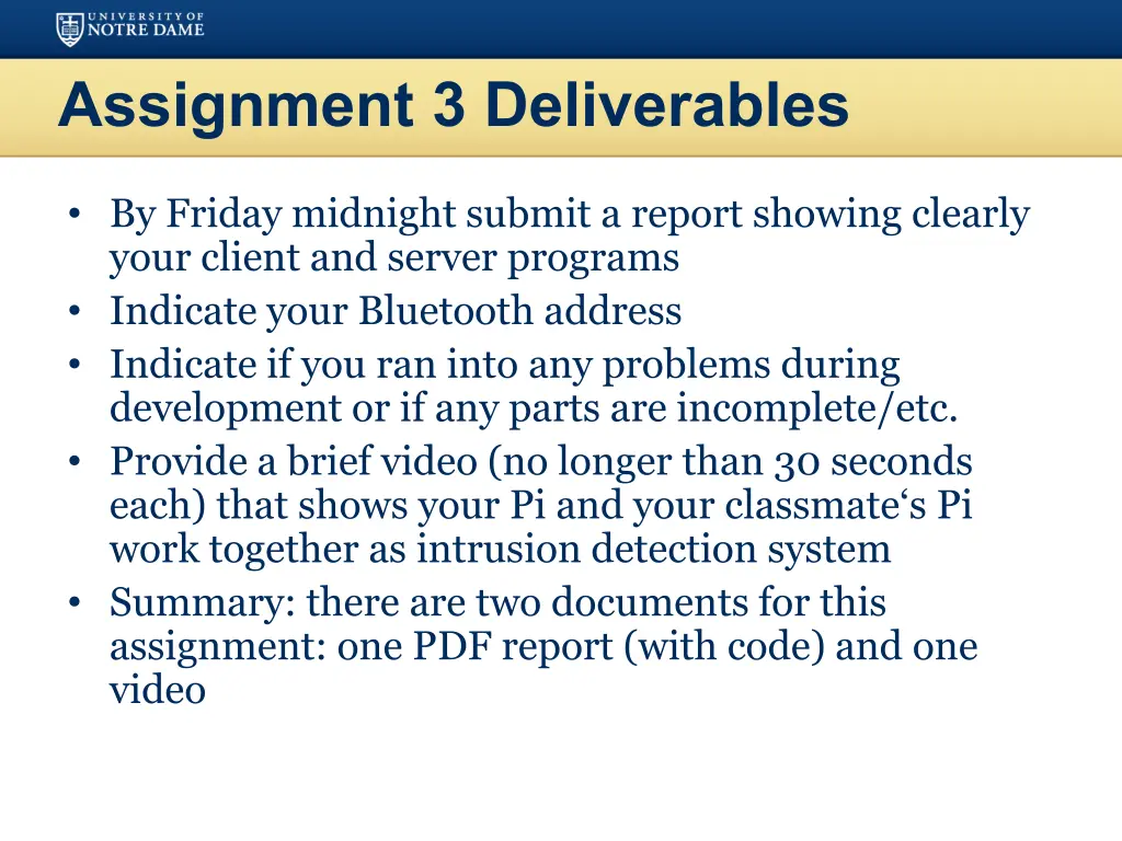 assignment 3 deliverables