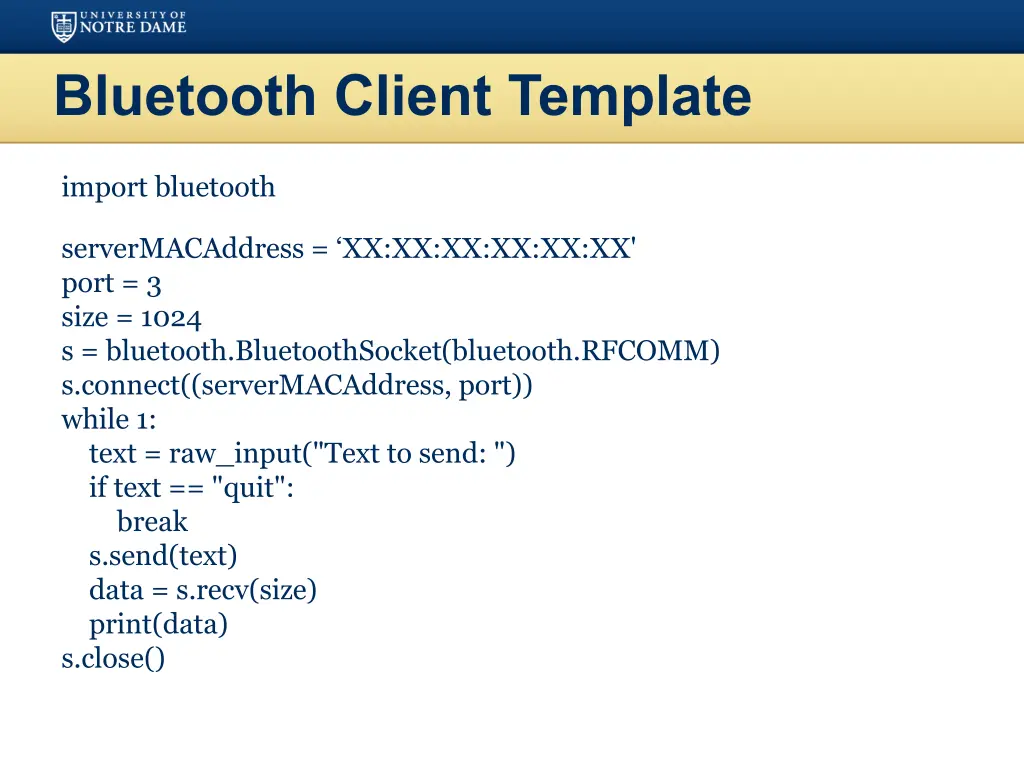 bluetooth client template