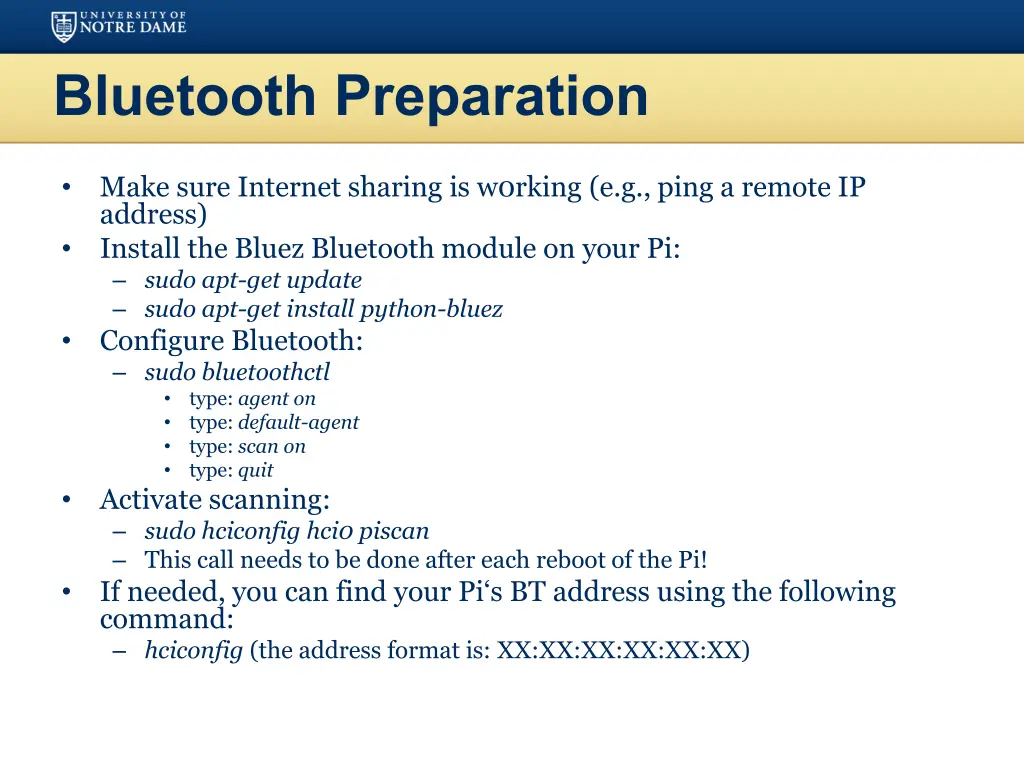 bluetooth preparation