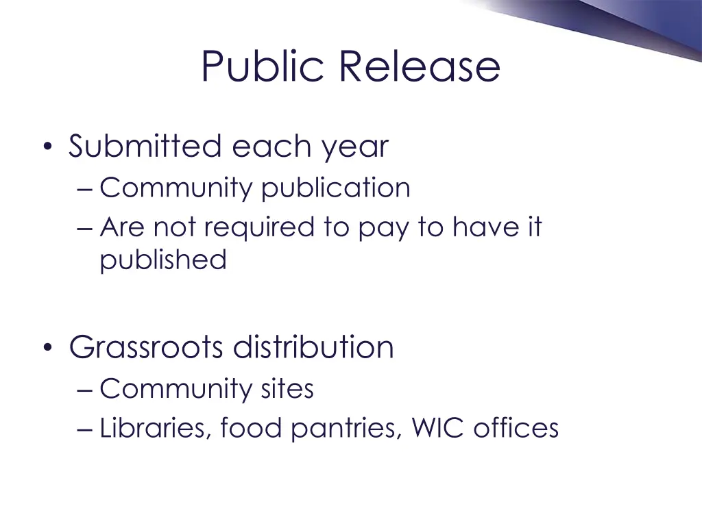 public release