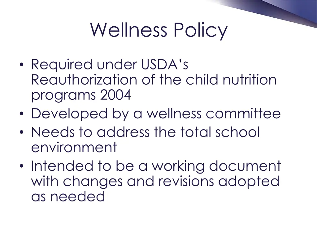 wellness policy