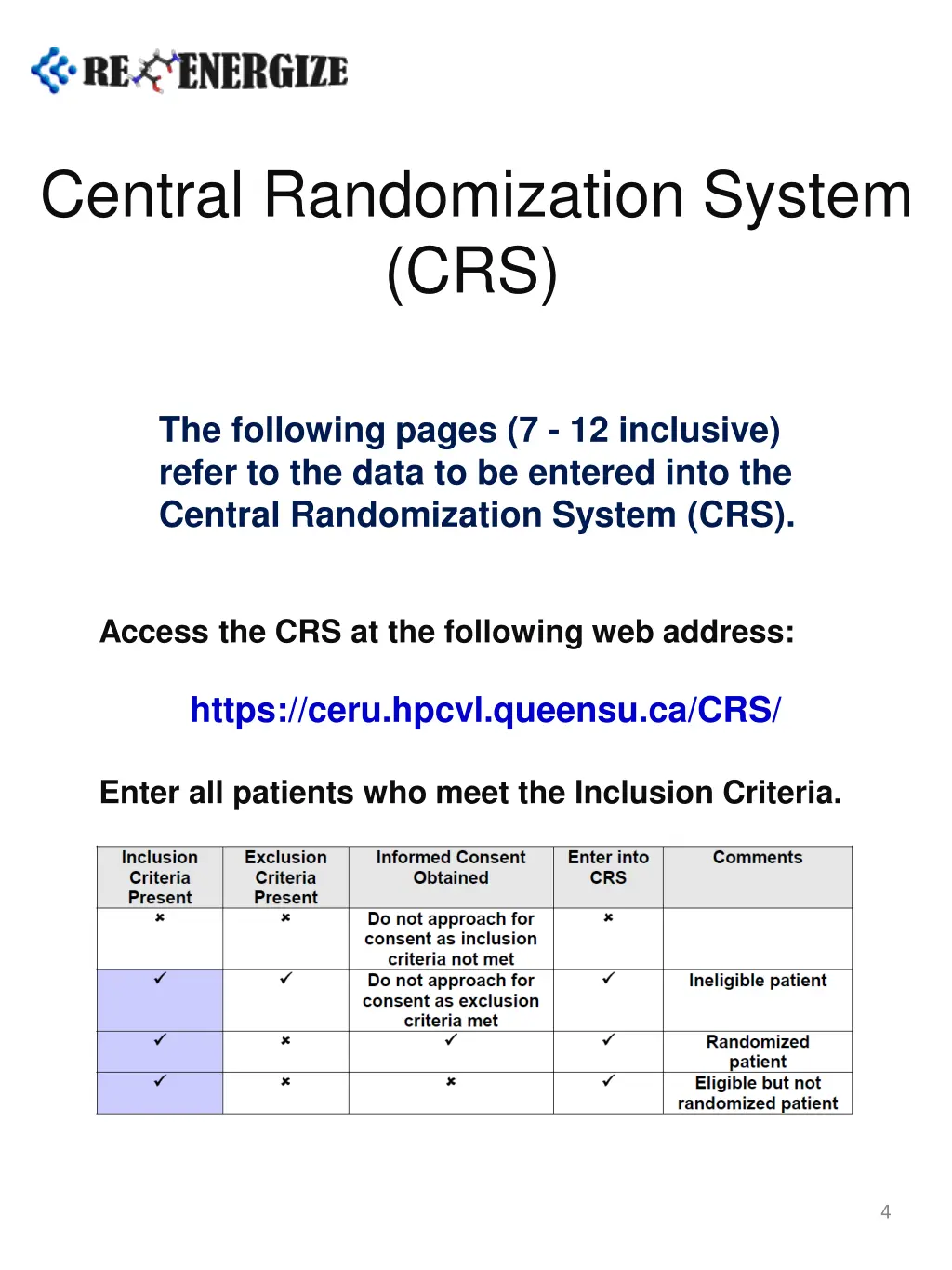 central randomization system crs