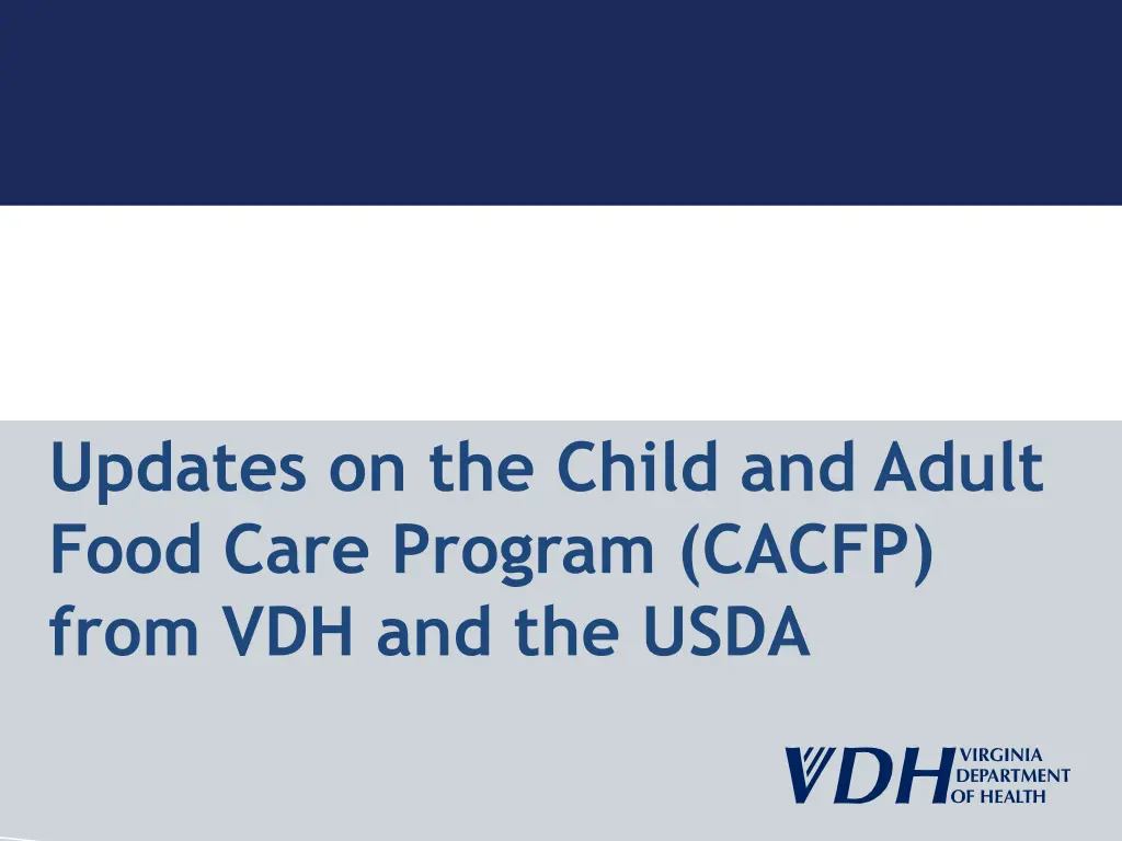 updates on the child and adult food care program