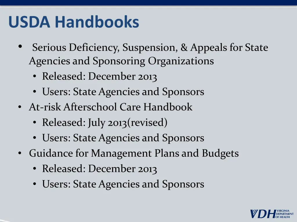 usda handbooks