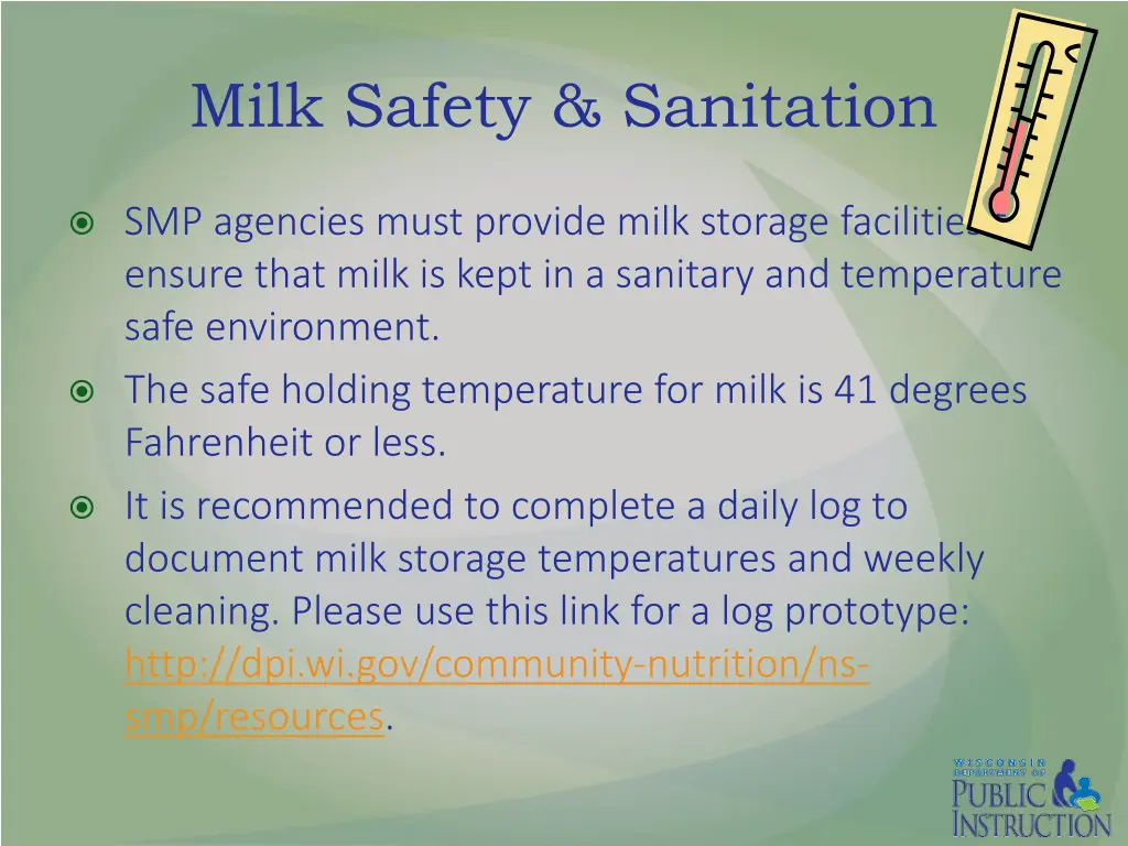 milk safety sanitation