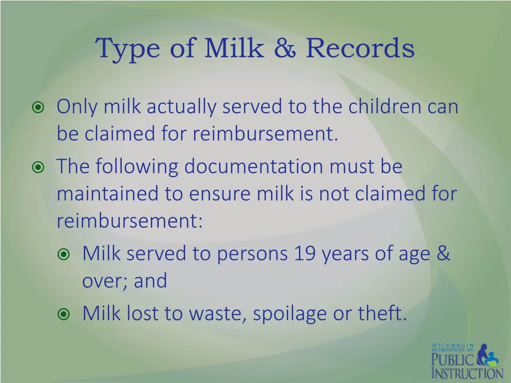 type of milk records 3