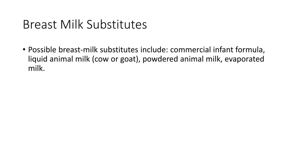 breast milk substitutes