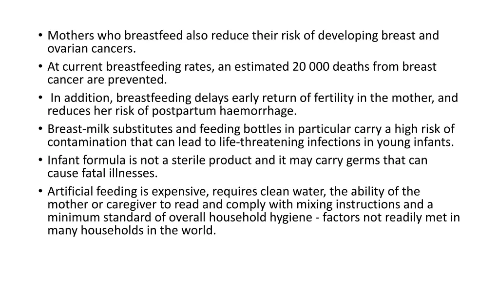 mothers who breastfeed also reduce their risk