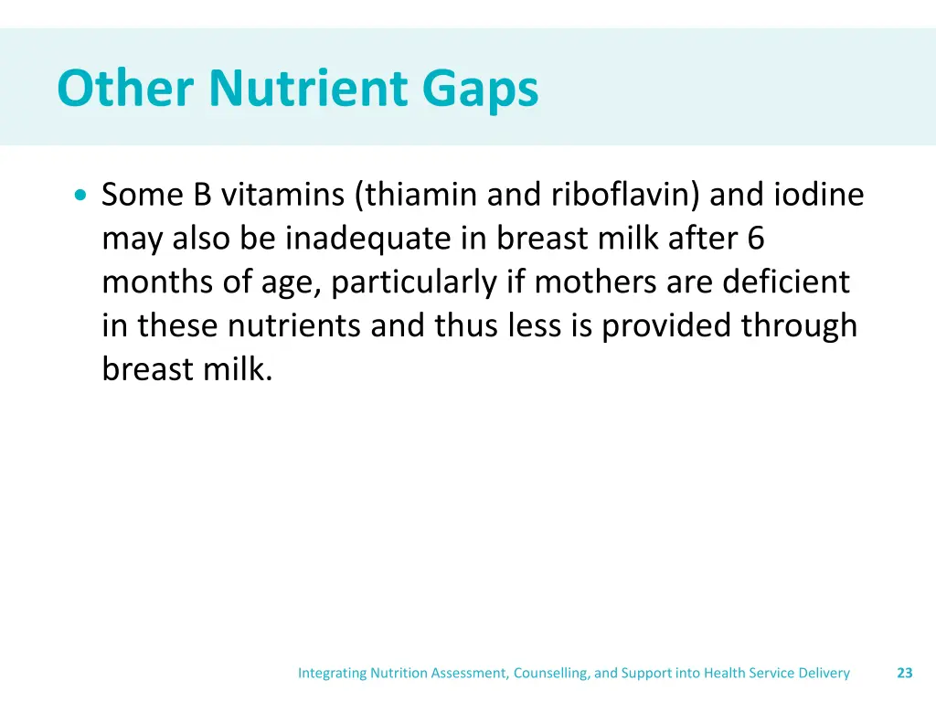 other nutrient gaps