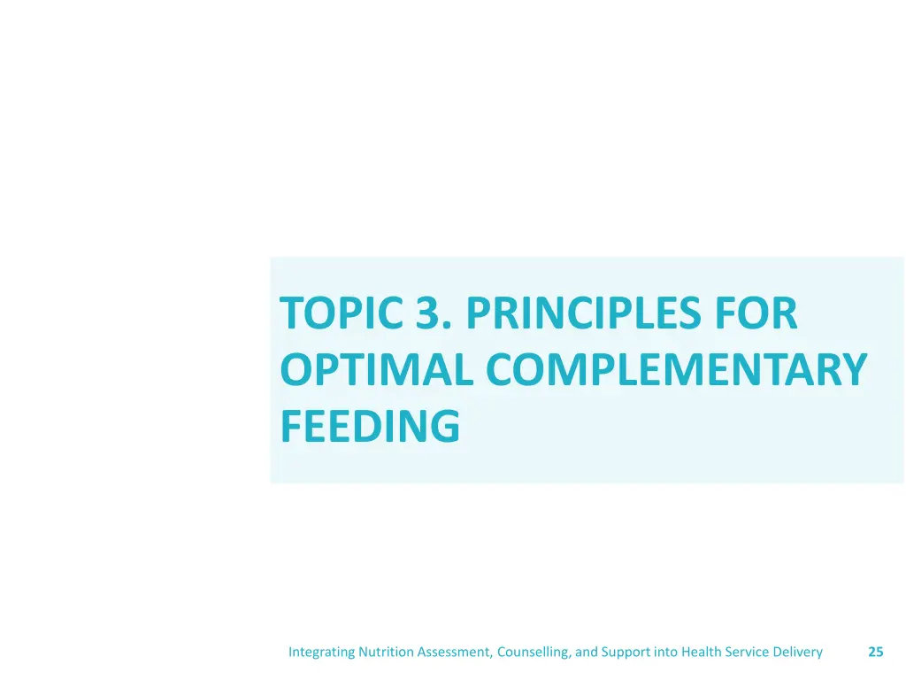 topic 3 principles for optimal complementary