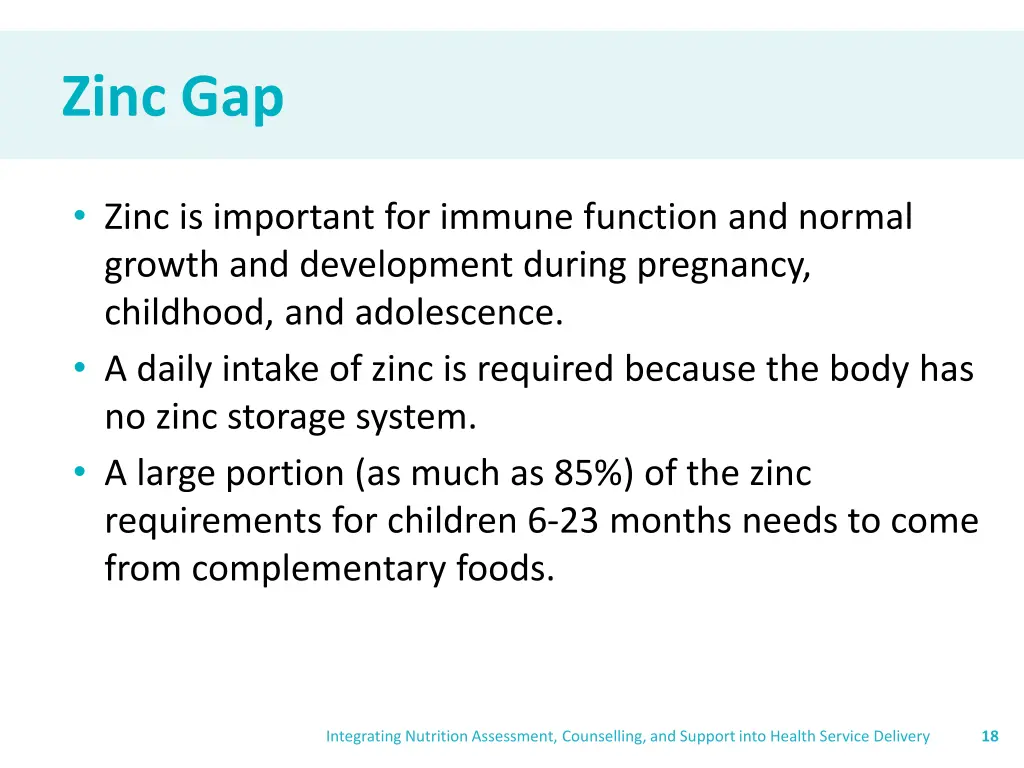 zinc gap