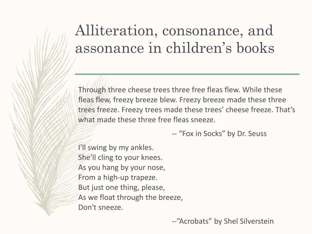 alliteration consonance and assonance in children