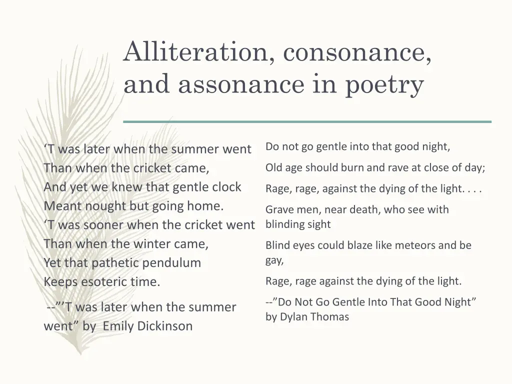 alliteration consonance and assonance in poetry