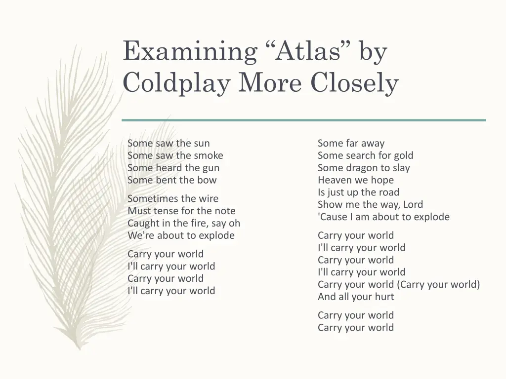 examining atlas by coldplay more closely