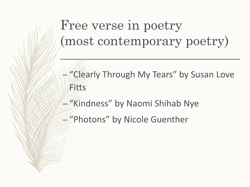 free verse in poetry most contemporary poetry