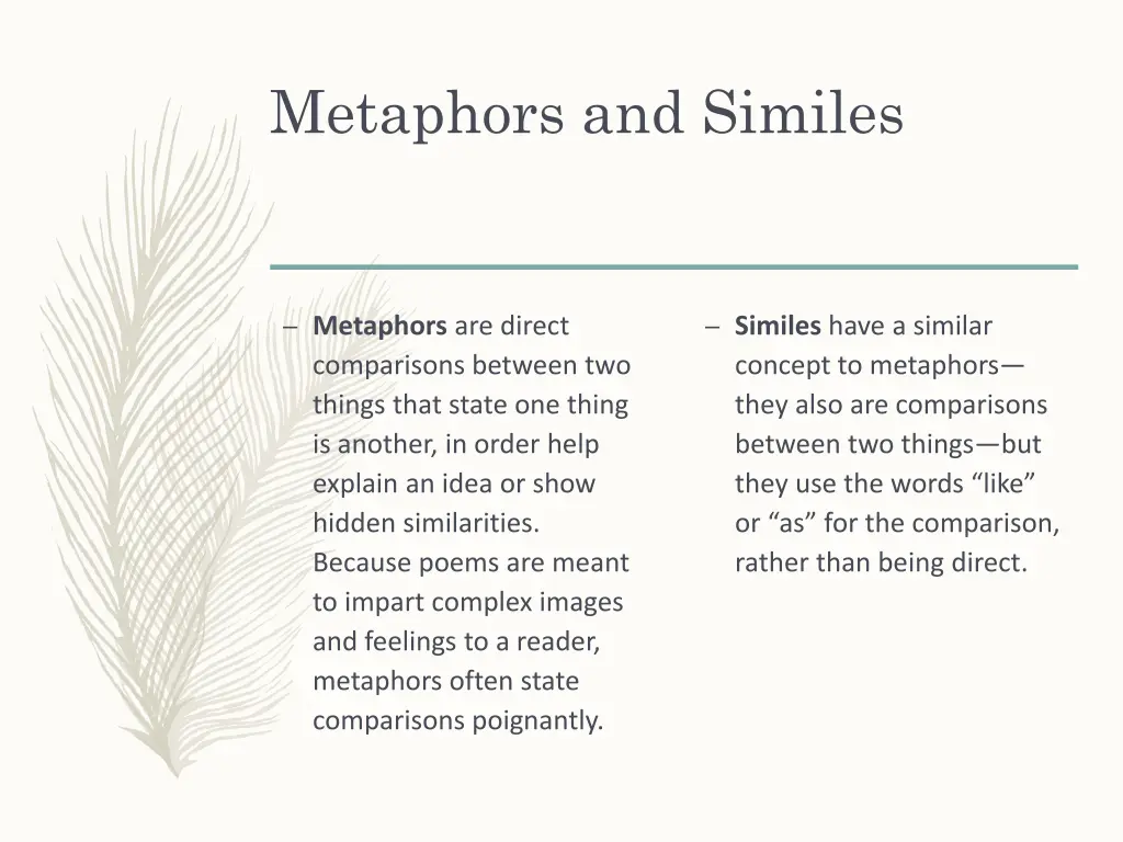 metaphors and similes