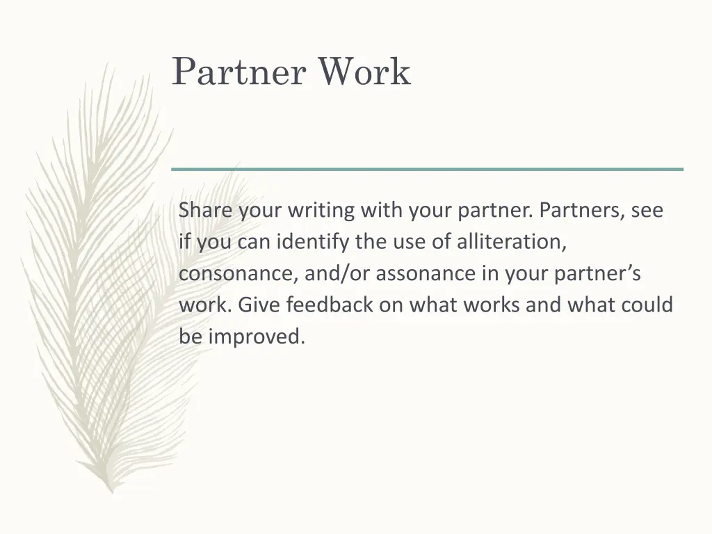 partner work