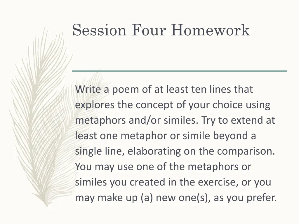 session four homework